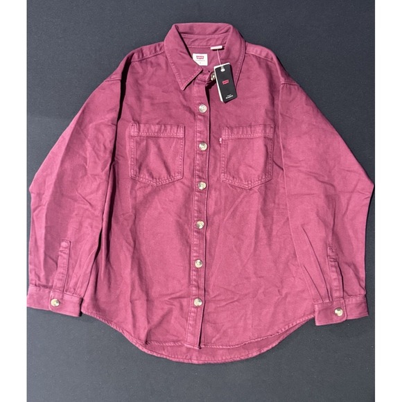 Levi's Tops - Levi's Women's Burgundy Relaxed Fit Western Button Down